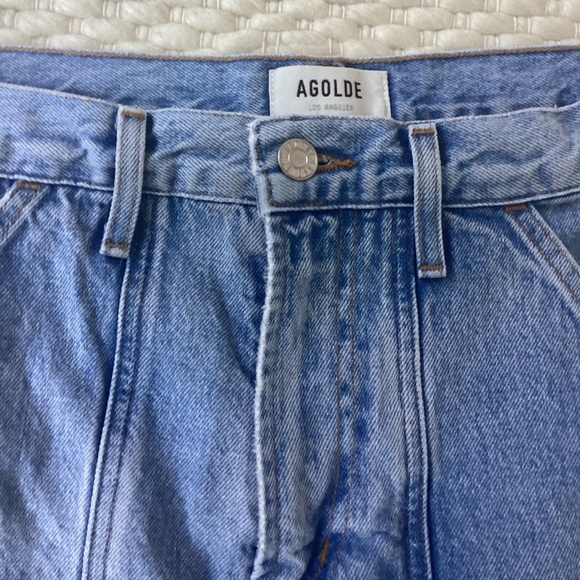 Agolde Women Sz 25 Cooper Cargo Denim Jean High Rise Light Wash Straight Zip 27” - Picture 3 of 9
